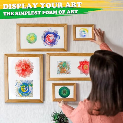 Spin Art Machine for Kids, Paint Spinner Arts & Crafts Gift Kit, Ages 4-12 | Includes machine, 36 artboards, 7 washable paints & splatter guard. Easy-clean, screen-free STEAM gift for girls & boys - color: Green
