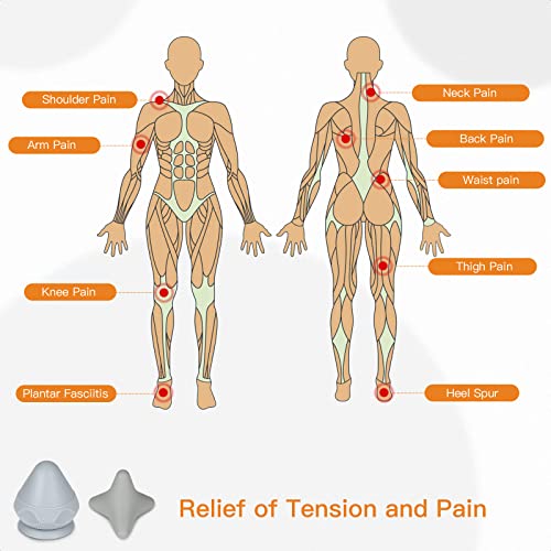 Trigger Therapy Tool with Suction Cup Manual Massage Kit to Relieve Muscle Pain and Tension - Legs Grey (2PCS) - style: Gray