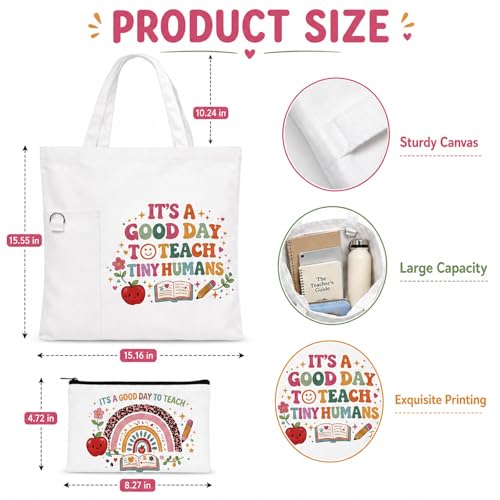 Teacher Tote Bags for Travel Shopping, Teacher Appreciation Gifts - color: Style-1