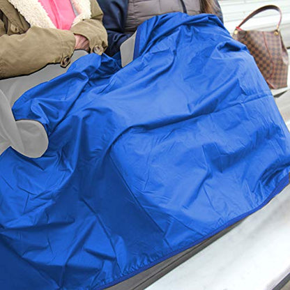 Threadart Waterproof Blanket Outdoor Stadium Blanket | Grey/Royal Blue - color: Grey/Royal Blue