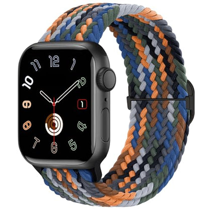 Braided Stretchy Nylon Band Compatible for Apple Watch Bands Women Men - color: Camouflage, size: 44mm/45mm/46mm/49mm