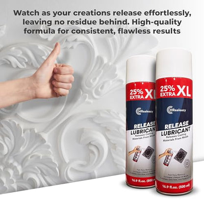 Silicone Mold Release Spray (Silicone-Based) (2x16.9 floz/500ml) - Resin & Epoxy Release Agent for Smooth Mold Removal with Ease, Universal Use on Almost All Molds - size: 2 Pack