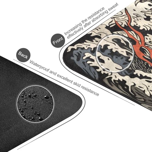 Qilmy Fantasy Mandala Pattern Yoga Mat, Non-Slip Texture Pro Yoga Mat Eco Friendly Exercise & Workout Mat for Yoga, Pilates and Floor Exercises - color: Chinese East Asian Dragon