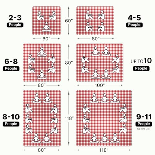 TigeJoy Extra Large Picnic Blanket Waterproof Beach Blanket 80''x80'' - color: Red, size: 6'8" x 6'8" (Rectangular)