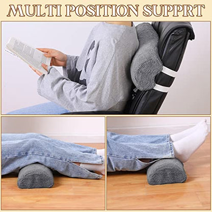 Sintuff Recliner Leg Rest Cushion Sofa Footrest Pillow with Cover Half Moon Bolster Pillow Under Knee Pillow for Sleeping On Back Alleviating Pain, 19.7 x 8 x 3.5 Inch (Dark Gray) - color: Dark Gray
