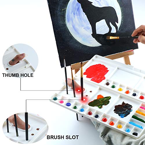 Transon Large Paint Palette Box 29 Color Mixing Wells with 1 Liner Brush - size: 29 Wells
