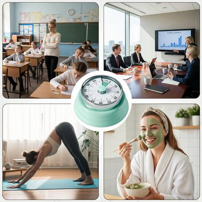 60-Minute Magnetic Visual Timer, Silent Operation and No Battery Needed, Time Management Tools for Kitchen, Homeschool Desk, Office Meetings & Home Learning Timer (Green) - color: Green