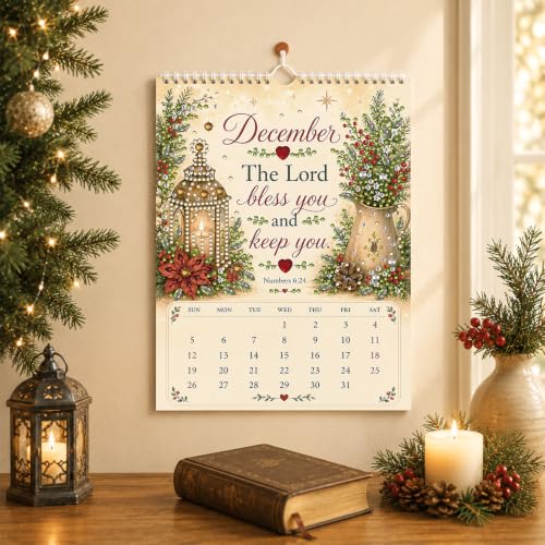 2027 Diamond Art Wall Calendar for Adults Beginners 12 Monthly Holiday Themes 8.9" x 6.7" Hanging Loop DIY Craft Wall Calendars with Notes Section for Home Office Planning-Inspirational quotes - color: Inspirational quotes