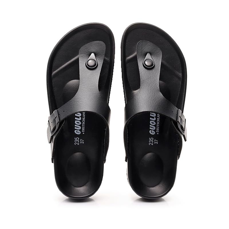 Women Arch Support Flip Flops – Adjustable - color: Black, size: 10