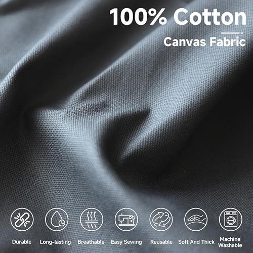 Simple&Opulence 100% Cotton Canvas Fabric 10oz. 59 Inch by the Yard, Nature Duck Fabric Textile Medium Weight for Painting, Sewing, Crafts, Embroidery, Bag, Handmade Home Decor(2 Yards, Black) - color: Black, size: 2 Yards