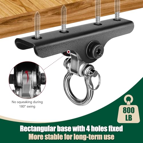 Heavy Punching Bag Hanger | Wall/Ceiling Mount Hook with 180° / 360° Rotation | Wood Beam Holder for Boxing, Weight Training, Aerial Yoga Swing & Hammock - size: 180° Swing