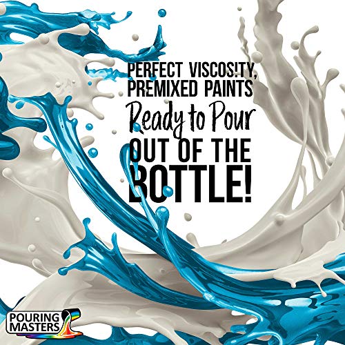 Pouring Masters Peacock Teal Metallic Pearl Ready to Pour Acrylic Pouring Paint - Premium 8-Ounce Pre-Mixed Fluid Acrylic Paint - Fluid Art Supplies for Canvas, Wood, Paper, Tile & Rocks - color: Peacock Teal Metallic Pearl, size: 8 Fl Oz (Pack of 1)