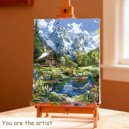 Muzagroo Paint by Numbers Oil Painting Kits for Adults DIY Landscape Oil Painting for Beginners Hand Crafts Kits with Brushes and Acrylic Paints 16x20 inches (Landscape) - color: Landscape