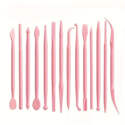 19 PCS Clay Sculpting Tools Set, Pink Air Dry Clay Tool, Polymer Clay Tool Kit, Dotting Tools, Dot Painting Tools, Clay Pottery Carving Tools for DIY Crafts Embossing Modeling - color: pink