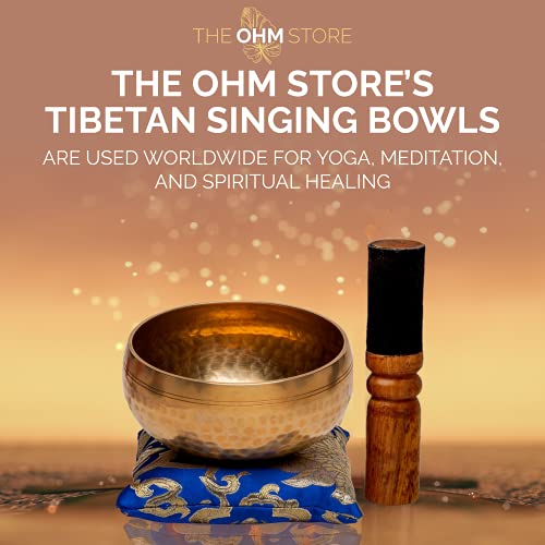 Tibetan Singing Bowl Set by Ohm Store — Hand Hammered Lingam Meditation Sound Bowl — Yoga, Chakra Balancing, Mindfulness, Stress and Anxiety Relief - size: 4 Inch Lingam Bowl