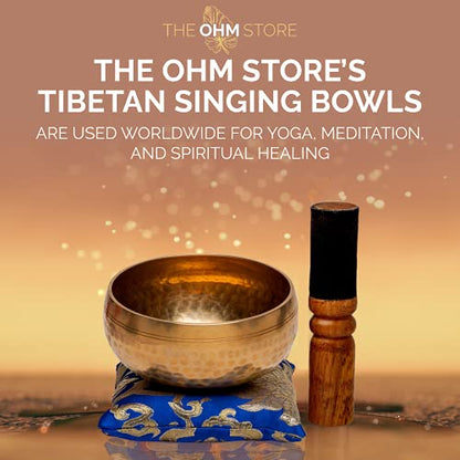 Tibetan Singing Bowl Set by Ohm Store — Hand Hammered Lingam Meditation Sound Bowl — Yoga, Chakra Balancing, Mindfulness, Stress and Anxiety Relief - size: 4 Inch Lingam Bowl