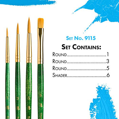 Gold Taklon Real Value Brush Set, 4/Pkg - style: Set-9115