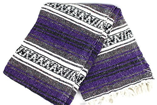 Open Road Goods Purple Mexican Blanket - Authentic Serape Falsa Blanket - Handmade - color: Purple
