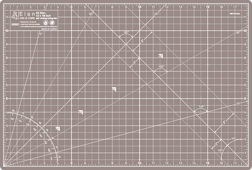 Elan Cutting Mat A3 Black & Taupe, Self Healing Cutting Mat 12x18 Inch, 5-Ply Craft Board Black, Hobby Board for Crafts 12x18 Inch - style: 18 x 12"