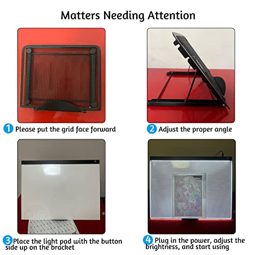 LIRUNQIU A2 Diamond Painting LED Light Pad Kit | Includes storage case, pens, stand, pad board. Ideal for adults, full drill diamond art. Complete 5D tool set. - size: A2