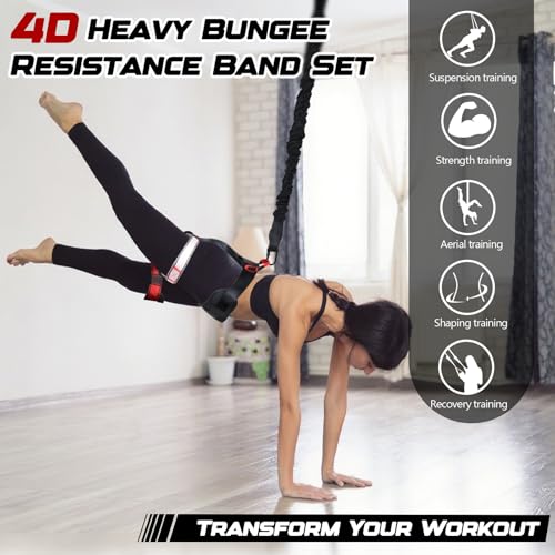 Heavy Duty Bungee Fitness Set, Professional 4D Bungee Resistance Band - size: L(154-176 pounds )