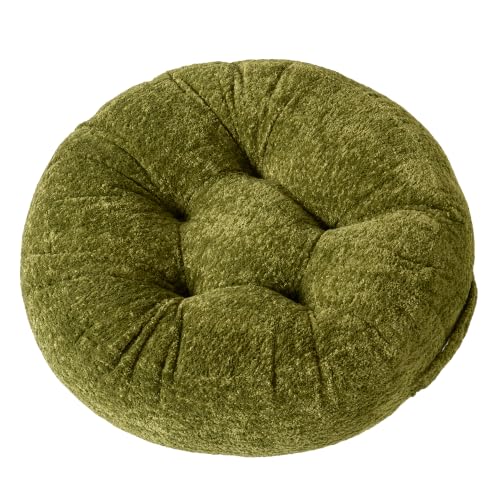 Floor Pillow, Large Meditation Sitting Cushion with Handle | for Tatami, Living Room, Yoga Use for Adults and Kids (1, Round, Green, 22" x 22" x 6") - color: Round, Green