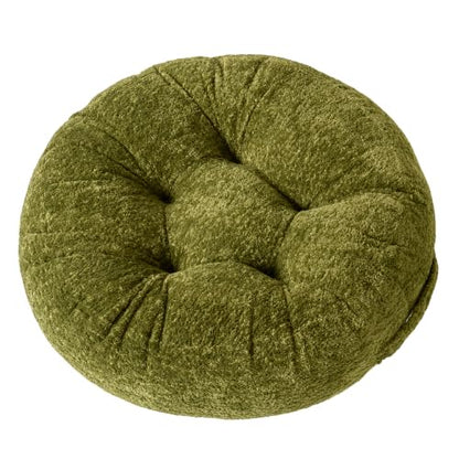 Floor Pillow, Large Meditation Sitting Cushion with Handle | for Tatami, Living Room, Yoga Use for Adults and Kids (1, Round, Green, 22" x 22" x 6") - color: Round, Green