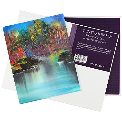 Centurion All-Media Primed Linen Panels - 12x24 3 Pack - 11oz Universal Primed Canvas Boards for Painting, Mounted on MDF Wood, Non-Warping, Ideal for Artists, Professionals, and Painters - size: 12"x24"