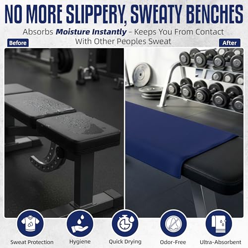 CHEEKY WINX Microfiber Gym Towel – Highly Absorbent Microfiber Sweat Towel, Quick-Dry Lightweight Design, Odour-Resistant Fabric, Matching Carry Bag, Navy Blue, Regular (90 x 50 cm) - color: Navy Blue, size: Regular