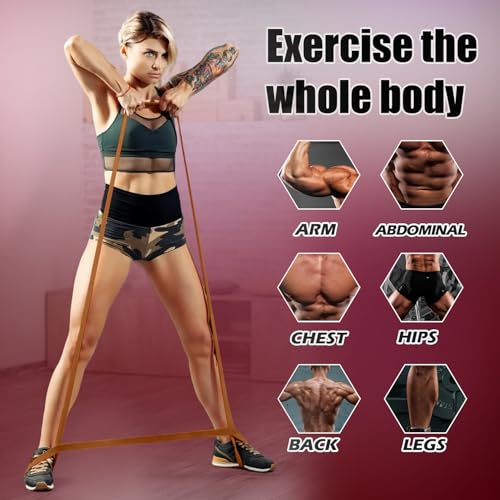 WHATAFIT Resistance Bands, 5 Level Pull Up Assistance Bands for Working Out - color: 2.3-56.7kg(5-125파운드) 오렌지 레드+그립