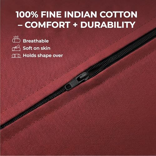 Rectangular Cotton Yoga Bolster, Yoga Pillow, Yoga Cushion, Yin yoga Bolster, Iyengar yoga bolster - color: Maroon