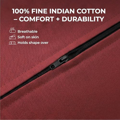Rectangular Cotton Yoga Bolster, Yoga Pillow, Yoga Cushion, Yin yoga Bolster, Iyengar yoga bolster - color: Maroon