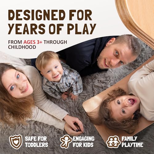 NUTTY TOYS Montessori Wooden Wobble Board for Kids & Adults -100% Natural Wood Balance Board, Waldorf Toddler Balancing Toy, Unique Boy Girl Open Ended Toy Best Valentines Day & Easter Gifts Idea 2026 - size: Mini