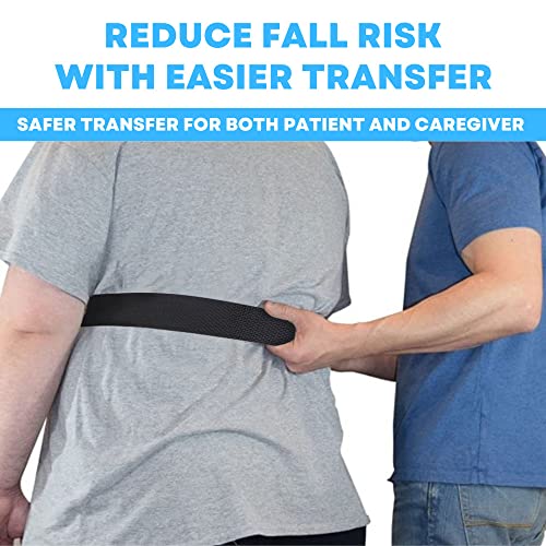 LiftAid Transfer and Gait Belt 60 Inch with Metal Buckle and Loop - Walking, Standing and Transfer Assist Aid for Seniors, Elderly Patients, Caregiver, Nurse, Therapist (Black) - color: Black