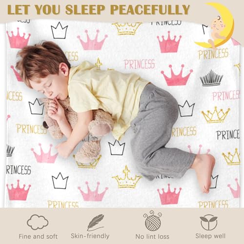 Pink Crown Blanket,Cute Soft Lightweight Throw Blanket for Sofa Couch Bed Room 50x60 inch - color: Crown