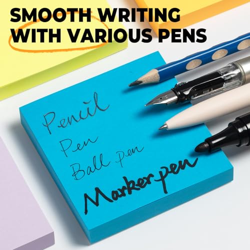 M&G 6 Pads Sticky Notes 3x3 Inch, Self Sticky Notes 6 Bright Colors Easy to Stick Office and School Supplies for Home, Desk, and Notebook Use, 120 Sheets/Pad - style: Bright 6 Colors(720 Sheets)