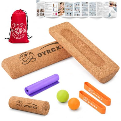 Foot & Ankle Strengthener Kit Cork 4-in-1 Balance Board with Accessories