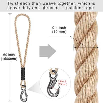BeneLabel 1Pcs 59" Tree Swing Ropes Tree Swing Strap for Hanging Hammock - color: Off-White, size: 59"