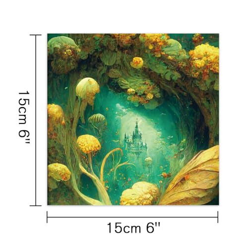 Scrapbook Paper, 24 Sheets 6"×6" 160gsm Single-Sided Patterned Cardstock | Vintage Decopodge Scrapbook Supplies, Junk Journal Decorative Crafts DIY Album Card Making Art Journaling.Underwater Castle - color: 24 sheets-underwater castle