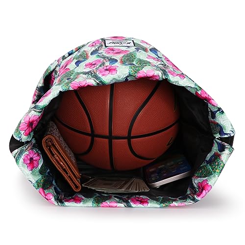 XEYOU Drawstring Backpack Bag Sport Gym Sackpack Beach Cinch Bag | Lightweight Swimming Bag, Water-Resistant Fabric, Travel Daypack for Women and Men - color: Peacock Pattern