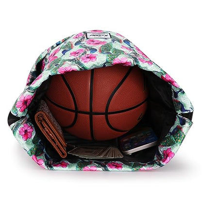 XEYOU Drawstring Backpack Bag Sport Gym Sackpack Beach Cinch Bag | Lightweight Swimming Bag, Water-Resistant Fabric, Travel Daypack for Women and Men - color: Peacock Pattern