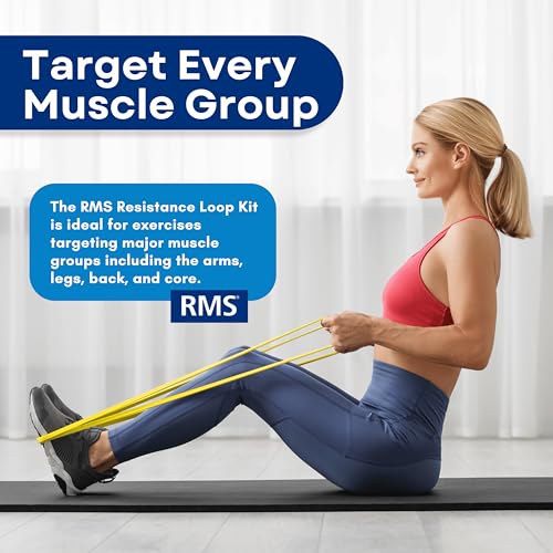 RMS Resistance Loop Exercise Bands for Physical Therapy, Set of 4