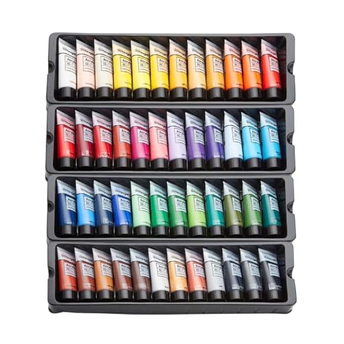 KINGART PRO Artist Quality 48 Pc. Acrylic Paint Set, 22ml (0.74oz) Tubes, Set of 48 Unique, Highly Pigmented Colors