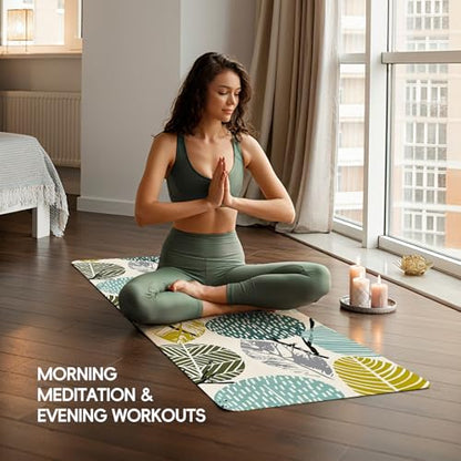TPE Yoga Mat, 27x72 Inch, 5mm Thick, Non-Slip Surface for Tall People, Pilates, Meditation, Home Workout, Sweat-Resistant - color: Light Green