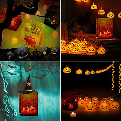 Christmas Halloween Lantern Resin Mold Set, Halloween Silicone Epoxy Molds | 3D Candle Holder Casting Molds with Ghost Pumpkin Witch Spider Pattern, DIY Holiday Home Decoration Resin Crafts Gift