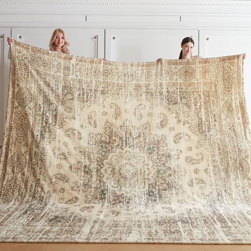 Oversized Vintage Pattern Blanket 120x120 Inches, Giant 10'x10' for Bed, Travel, and Camping, Extra Large Soft Blanket for The Whole Family and Outdoor,Beige - color: Beige -1, size: 120" x 120"