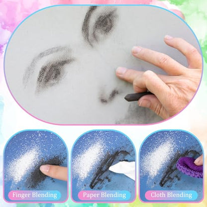 Watersay 24 Pcs Soft Pastel Drawing Chalk Set Square Sketch Chalk Non-toxic Artist Pastel Sticks for Professional Artists and Art Lovers(60 x 8 x 8 mm,Black,White) - color: Black, White, size: 1 Count (Pack of 24)