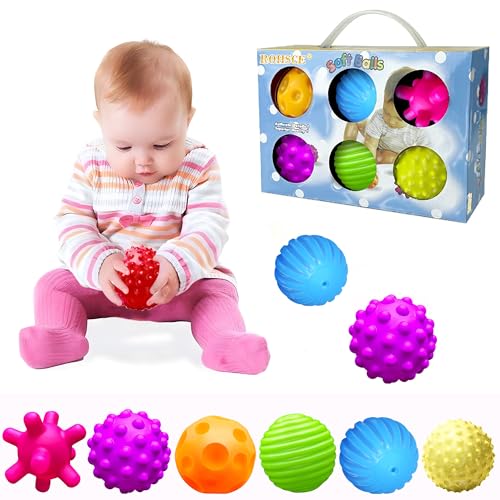 Sensory Balls for Baby Sensory Baby Toys 6 to 12 Months for Toddlers 1-3, Bright Color Textured Multi Soft Ball Gift Sets, Montessori Toys for Babies 6-12 Months Infant Toys (6 Pack) - style: Sensory Texture Balls