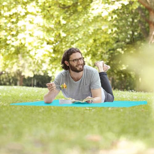 Pocket Picnic Blanket, Small Picnic Blanket 43x27" 1.27oz Blue 1 Person - color: Blue (Grey Pack), size: 43x27″