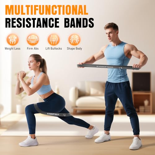 Resistance Bands for Working Out, Exercise Bands Resistance Bands Set with 5 Resistance Levels, Latex Loop Bands for Women Men, Workout Bands for Legs, Glutes, Strength Training, Yoga, Home Gym - color: 10-40LBS Black